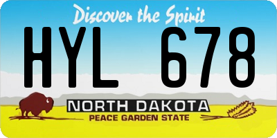 ND license plate HYL678