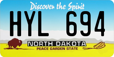 ND license plate HYL694