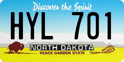 ND license plate HYL701