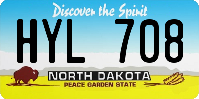 ND license plate HYL708