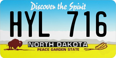 ND license plate HYL716