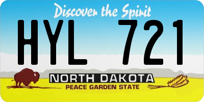 ND license plate HYL721
