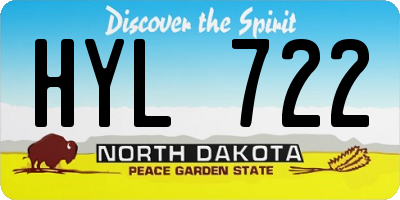 ND license plate HYL722