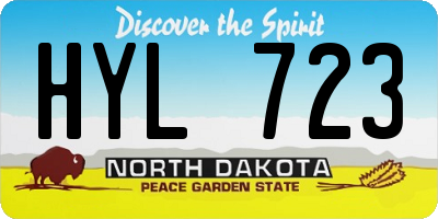 ND license plate HYL723