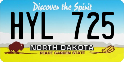 ND license plate HYL725