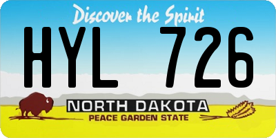 ND license plate HYL726
