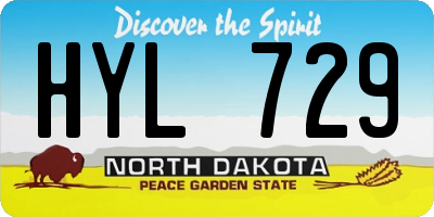 ND license plate HYL729