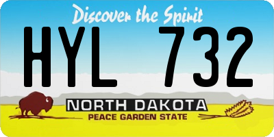 ND license plate HYL732