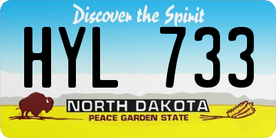ND license plate HYL733