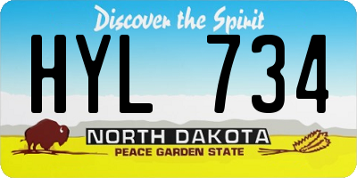 ND license plate HYL734