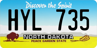 ND license plate HYL735