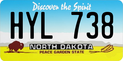 ND license plate HYL738