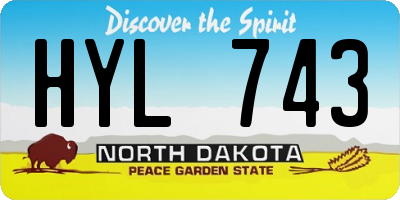 ND license plate HYL743
