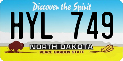 ND license plate HYL749