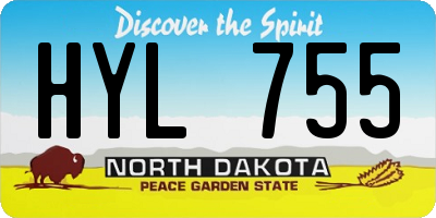 ND license plate HYL755
