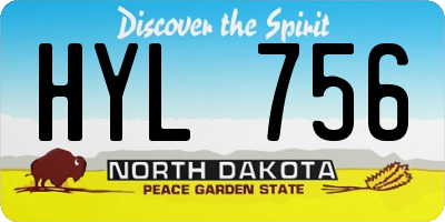 ND license plate HYL756