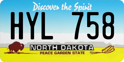 ND license plate HYL758