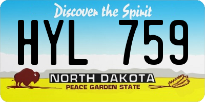 ND license plate HYL759