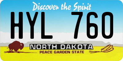 ND license plate HYL760