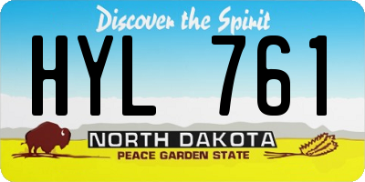 ND license plate HYL761