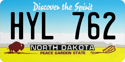 ND license plate HYL762