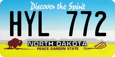 ND license plate HYL772