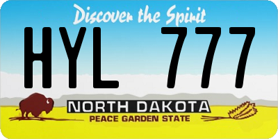 ND license plate HYL777
