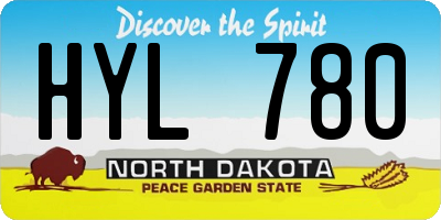 ND license plate HYL780