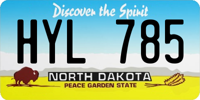 ND license plate HYL785