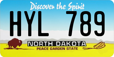ND license plate HYL789