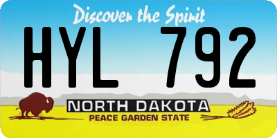 ND license plate HYL792
