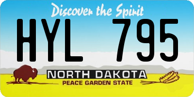 ND license plate HYL795