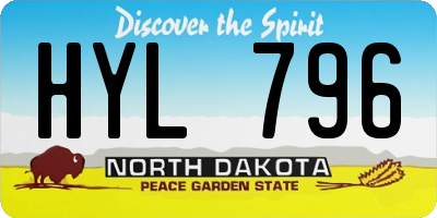 ND license plate HYL796