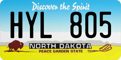 ND license plate HYL805