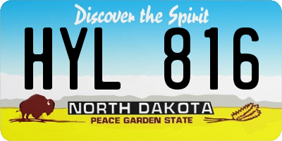 ND license plate HYL816