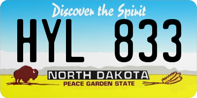 ND license plate HYL833
