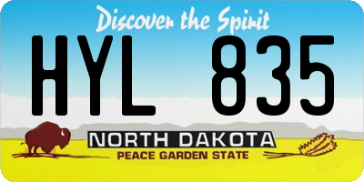 ND license plate HYL835