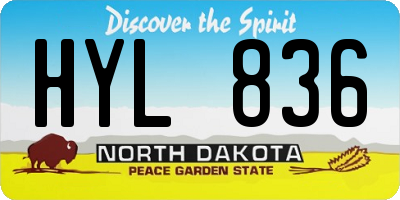 ND license plate HYL836