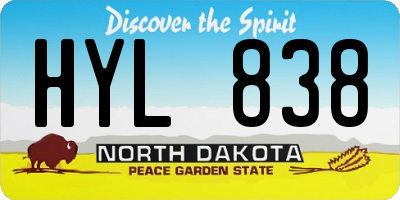 ND license plate HYL838