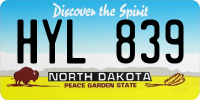 ND license plate HYL839