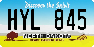 ND license plate HYL845