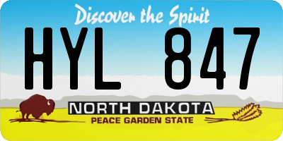 ND license plate HYL847