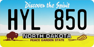 ND license plate HYL850