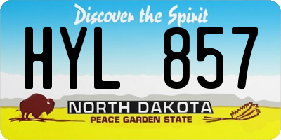 ND license plate HYL857