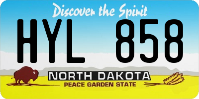 ND license plate HYL858