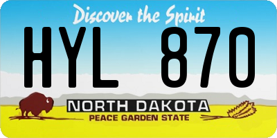 ND license plate HYL870