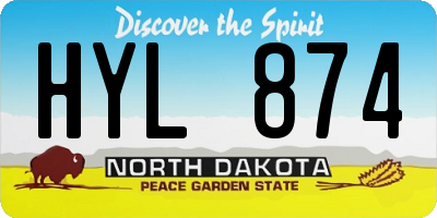 ND license plate HYL874