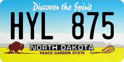 ND license plate HYL875