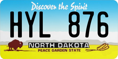 ND license plate HYL876
