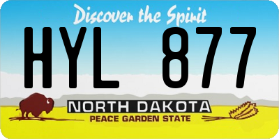 ND license plate HYL877